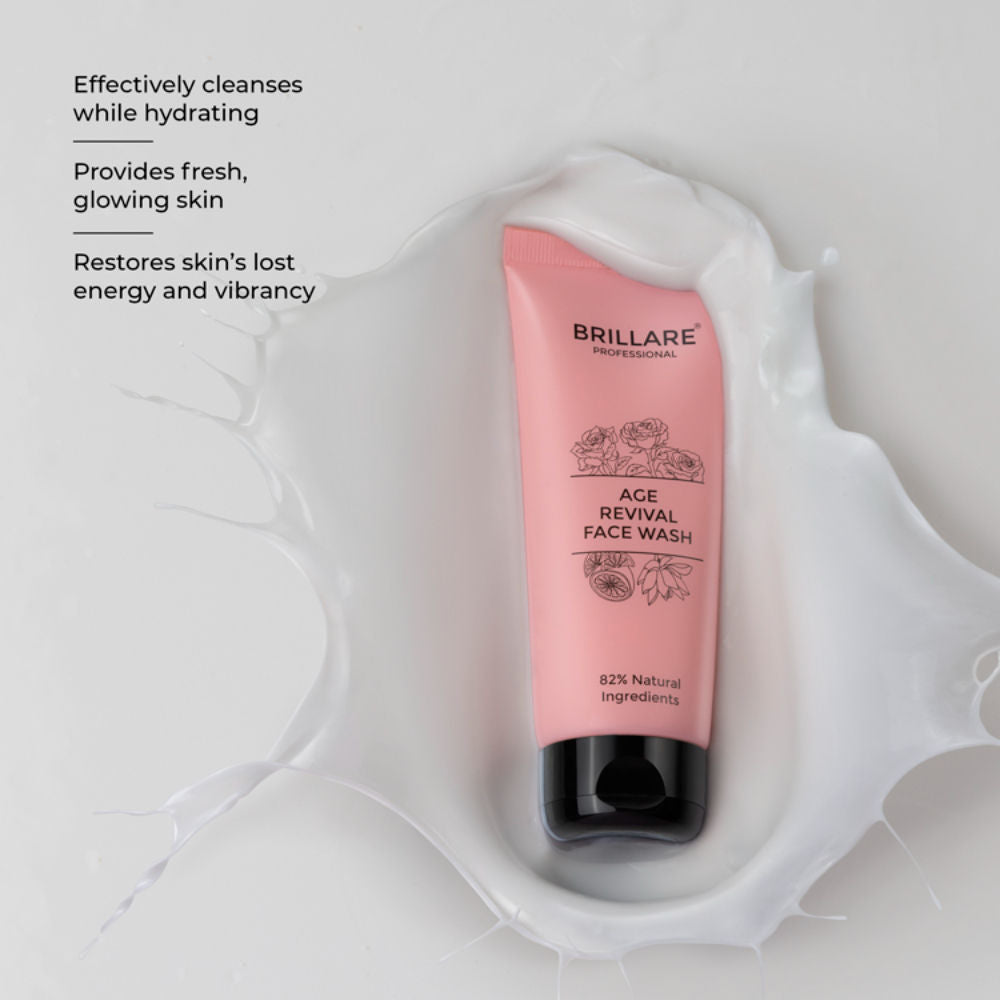 Professional Age Revival Face Wash for Anti-Aging Skin with Rose, Lotus & Orange