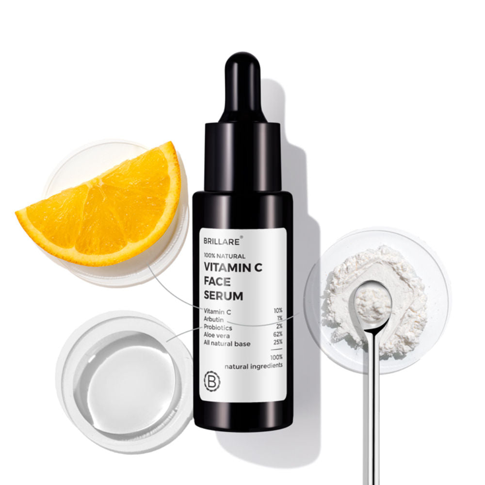 10% Vitamin C Face Serum for Glowing Skin with Probiotics Visible Glow in Just 7 Days
