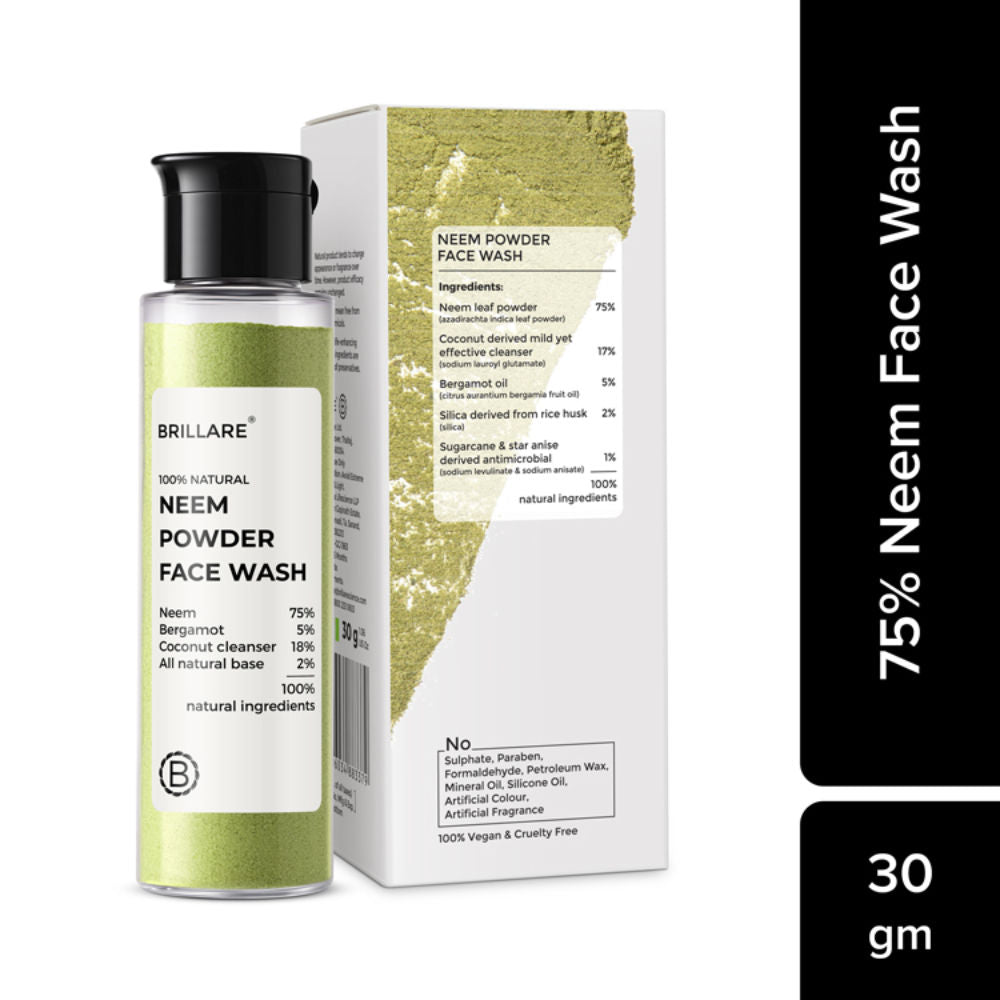 Neem Powder Face Wash Fights Acne, & Pimples 100% Natural Face Wash for men and women