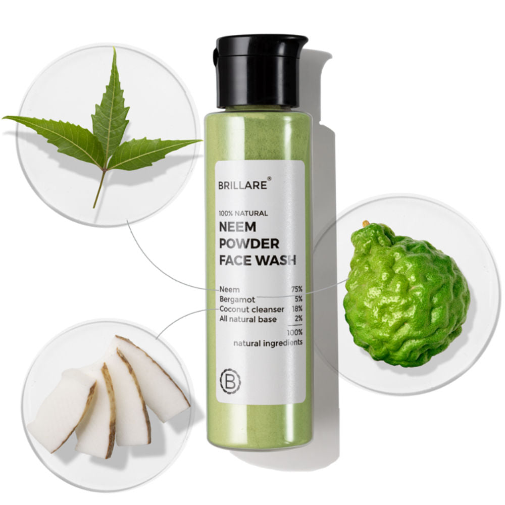 Neem Powder Face Wash Fights Acne, & Pimples 100% Natural Face Wash for men and women