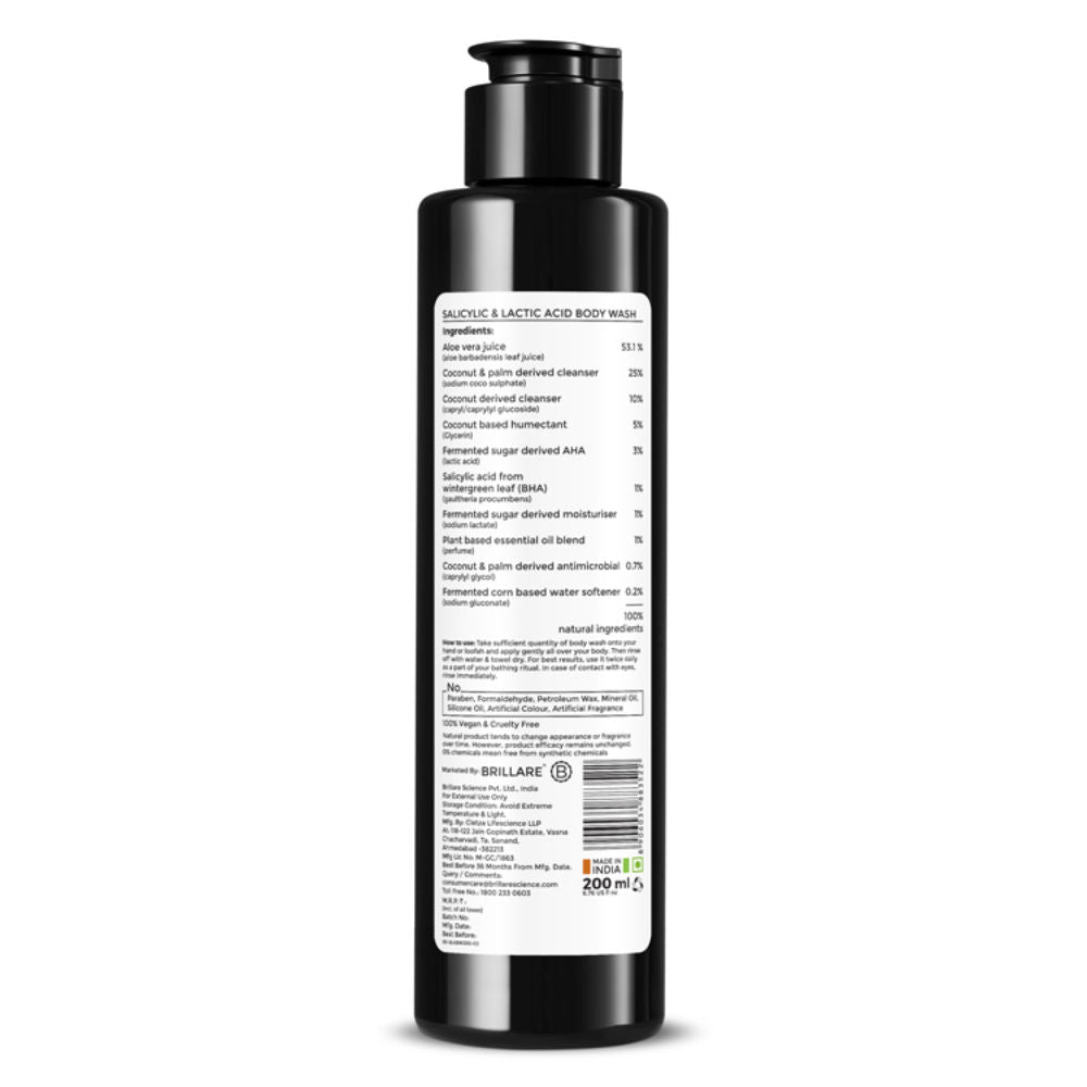 Salicylic & Lactic Acid Body Wash For Clear, Purified & Acne Prone Skin