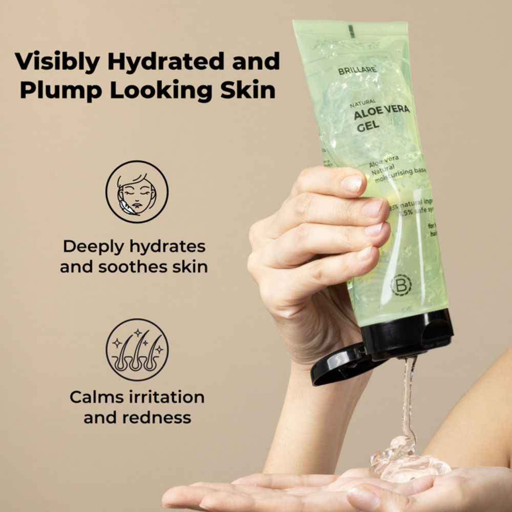 Natural Aloe Vera Gel for Skin & Hair Hydrates & Smoothens Pure Aloe Vera Gel