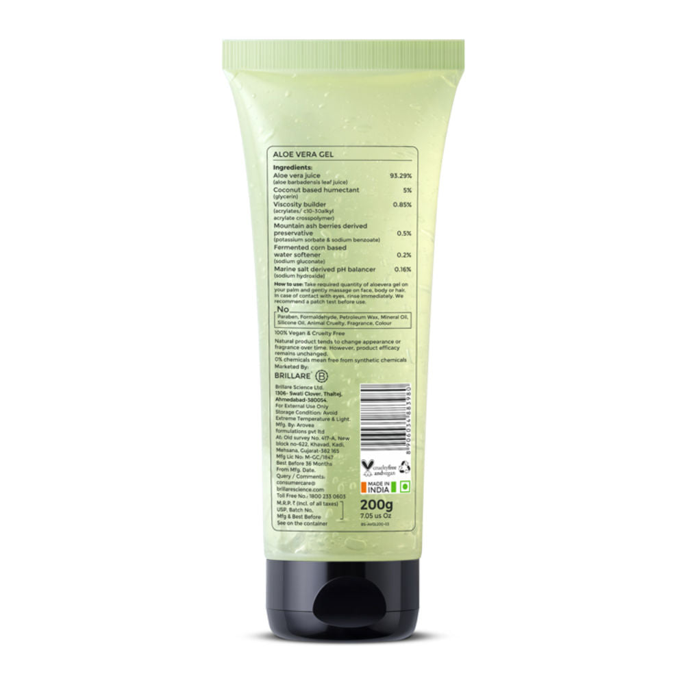 Natural Aloe Vera Gel for Skin & Hair Hydrates & Smoothens Pure Aloe Vera Gel