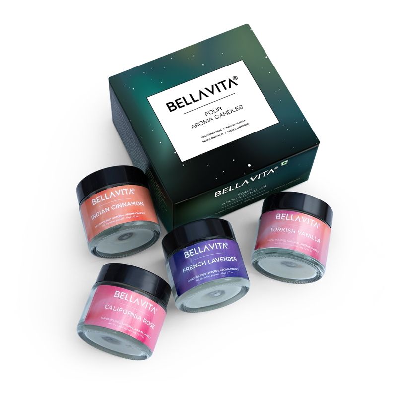 Bella Vita Vanilla Cinnamon Lavender & Rose Aroma Candles