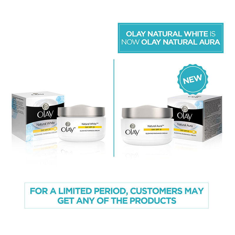 Natural Aura Day Cream With SPF 15, Glowing Radiance Cream With Niacinamide, Vitamin Pro B5, E