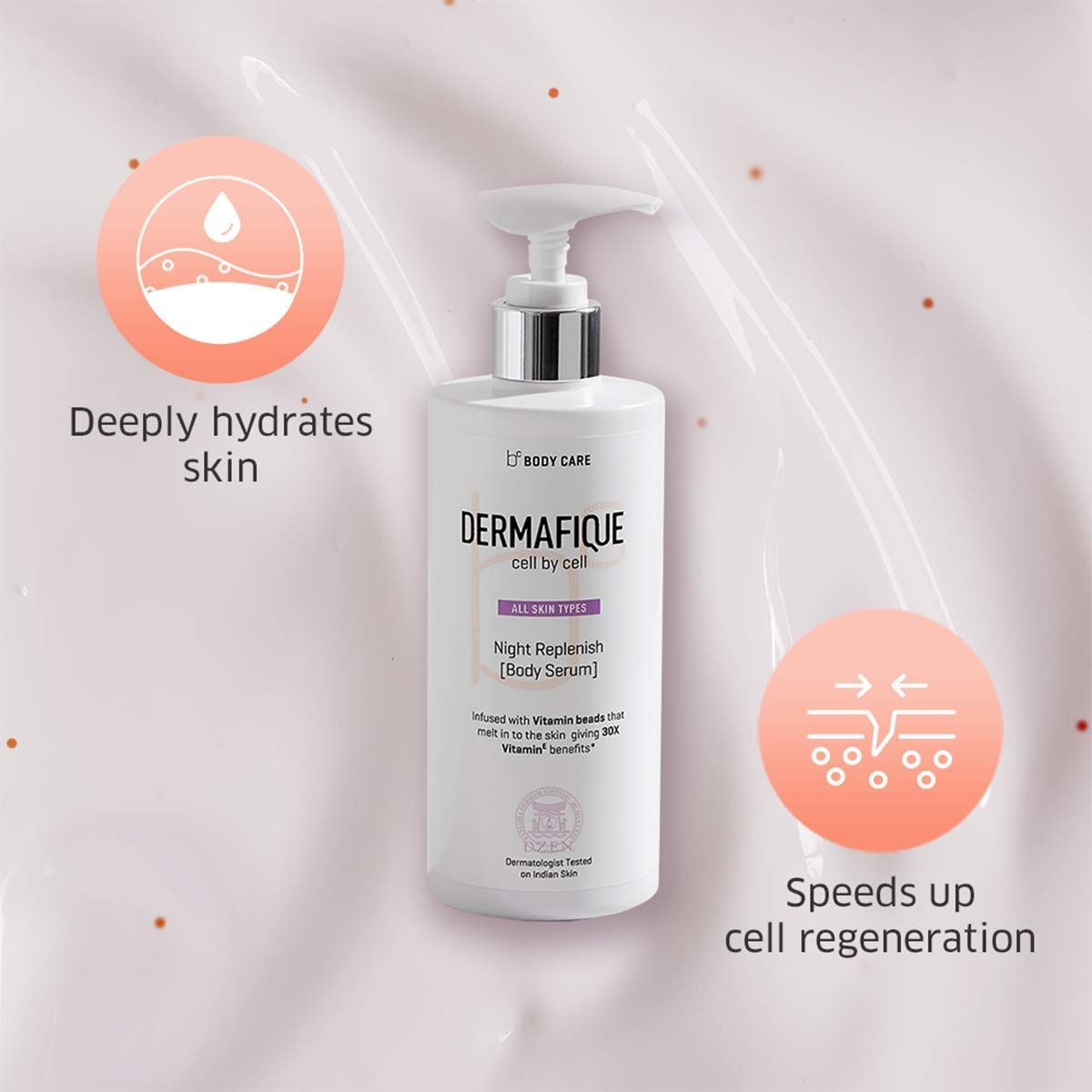 Night Replenish Body Lotion Serum For Skin Restoration With 30X Vit E