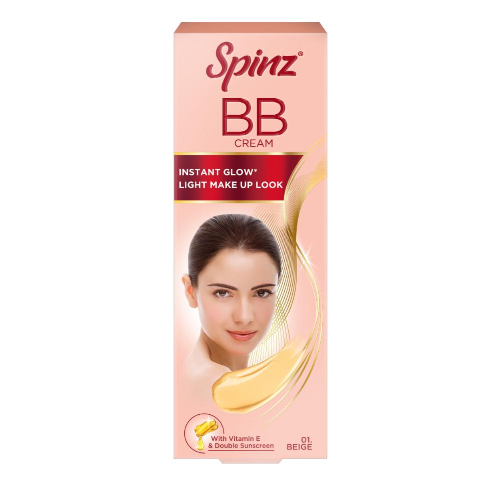 BB Cream 01 Beige, Instant Glow, Light Make Up Look, Vitamin E & Double Sunscreen