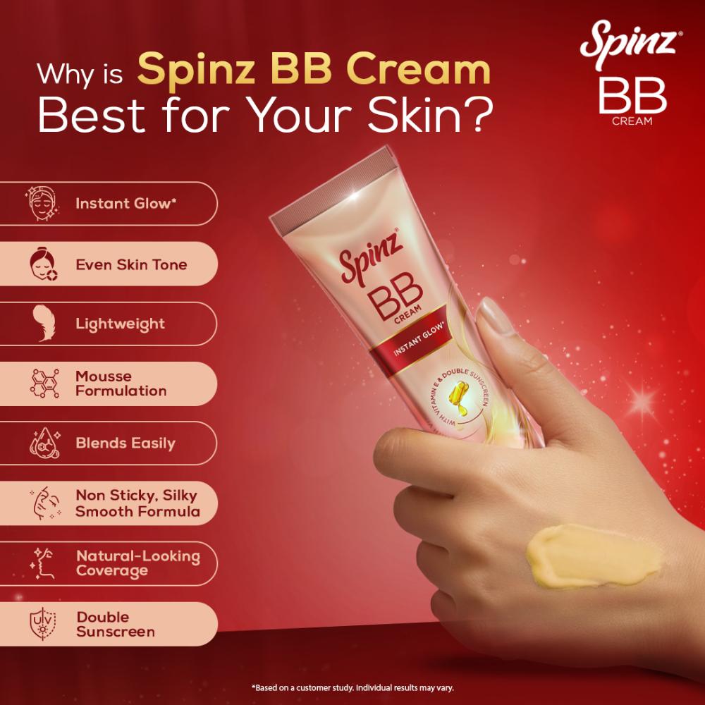 BB Cream 01 Beige, Instant Glow, Light Make Up Look, Vitamin E & Double Sunscreen