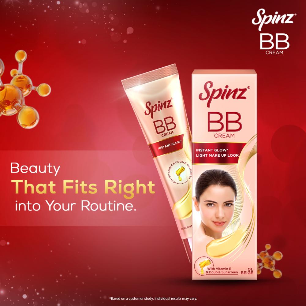 BB Cream 01 Beige, Instant Glow, Light Make Up Look, Vitamin E & Double Sunscreen