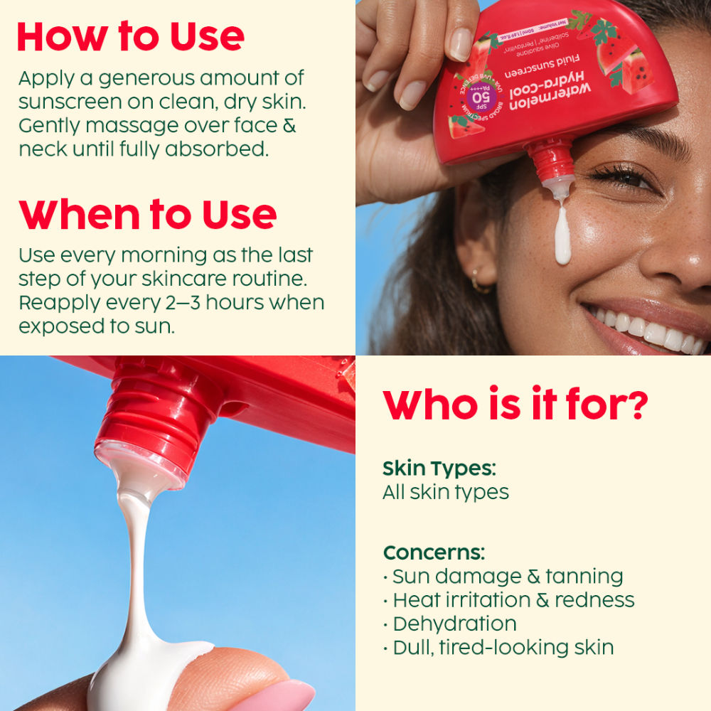 Watermelon Hydra-Cool Fluid Sunscreen With SPF 50 PA++++