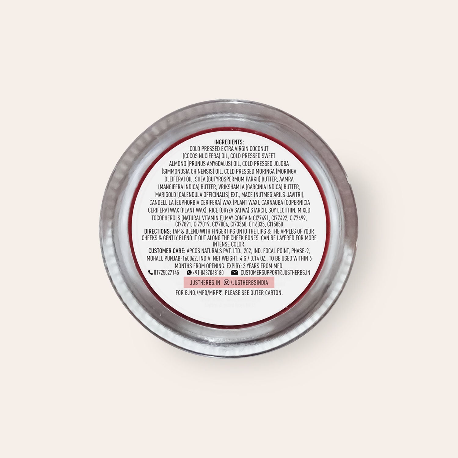 Herb Enriched Lip & Cheek Tint, Soft Nude 05, Natural Finish & Hydrating