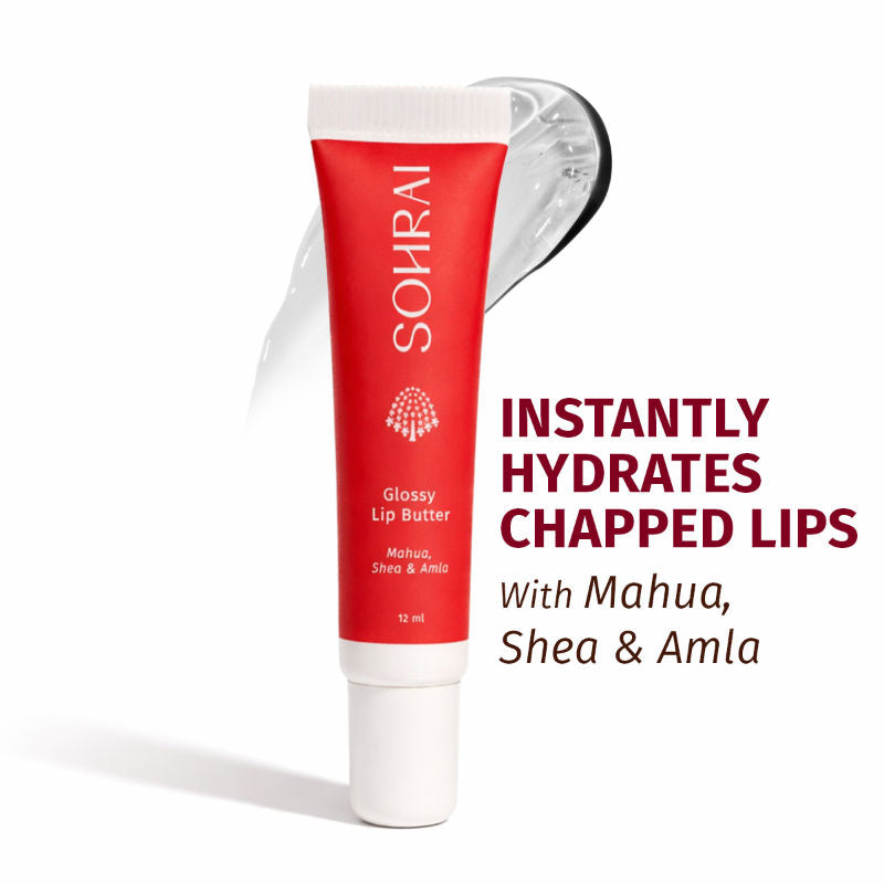 Glossy Lip Butter | Hydrating & Brightening with Mahua, Amla & Shea for Chapped Lips