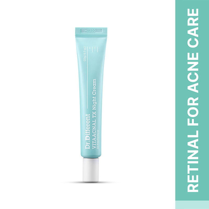 Dr.Different VITAACNAL TX Night Cream, 0.1% Retinal for Acne, Texture & Clearer Skin