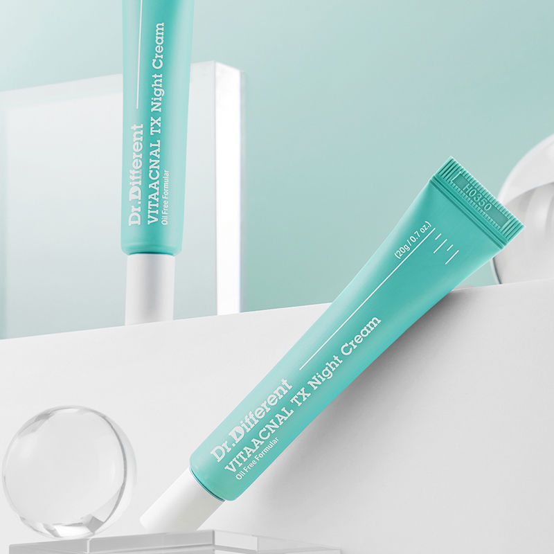 Dr.Different VITAACNAL TX Night Cream, 0.1% Retinal for Acne, Texture & Clearer Skin