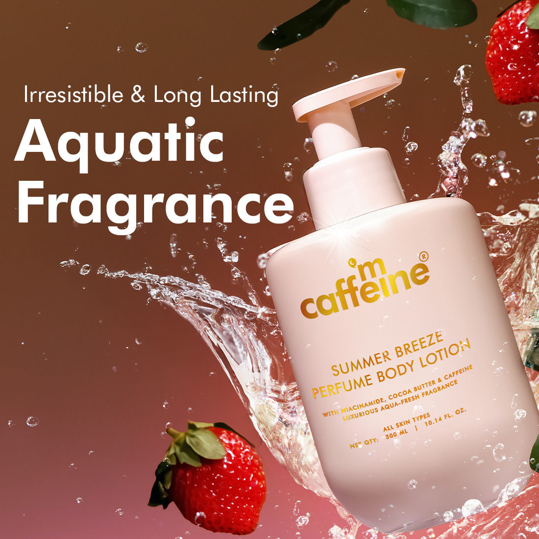 Summer Breeze Perfume Body Lotion With Niacinamide & Cocoa Butter Fresh Aquatic Fragrance