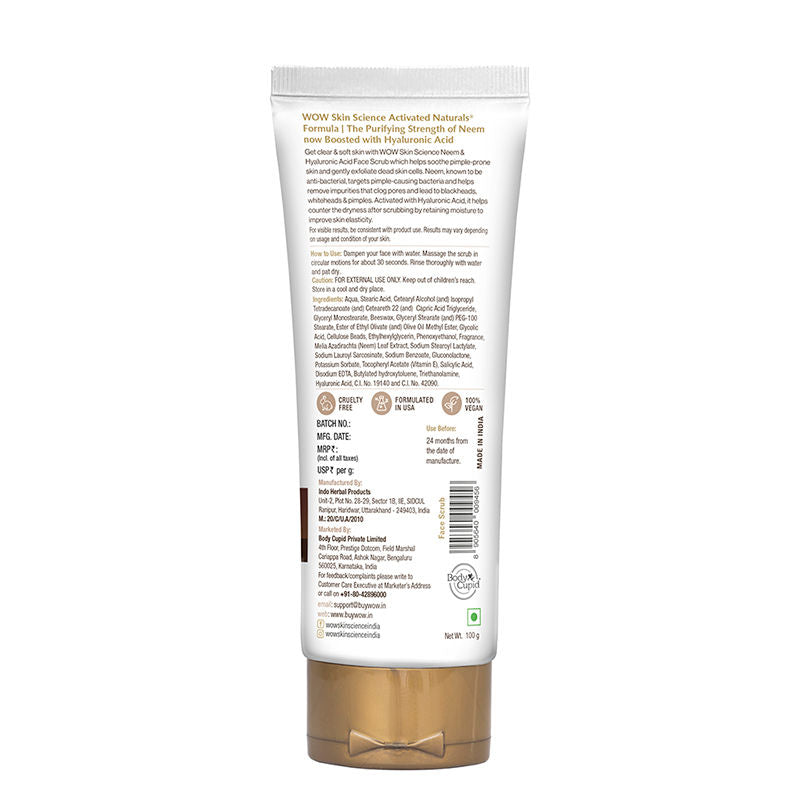 Skin Science Neem & Hyaluronic Acid Pimple Care Face Scrub