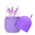 Face Ice Roller Silicone Facial Massager for Depuffing Face & Neck Glow, Under Eyes - Purple