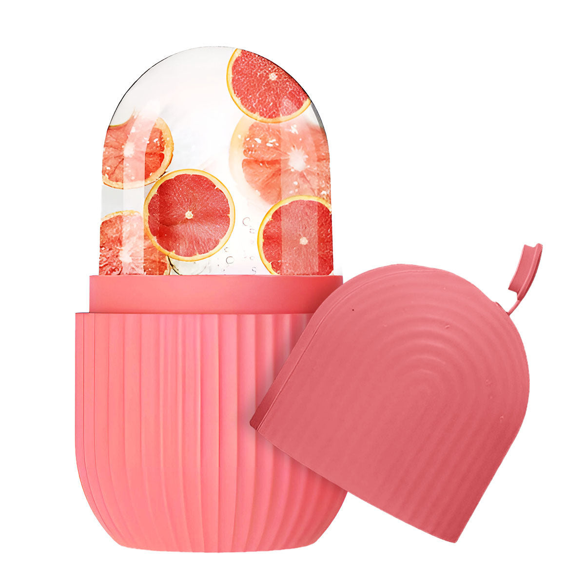 Face Ice Roller Silicone Facial Massager for Depuffing Face & Neck Glow, Under Eyes (Pink)