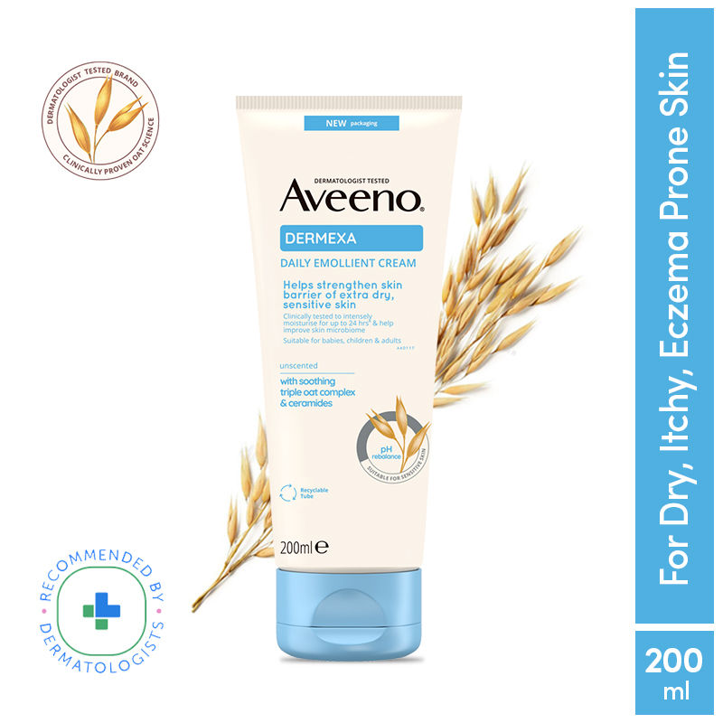 Dermexa Daily Emollient Cream | Oat + Ceramide Face & Body Moisturizer for Dry Sensitive Skin