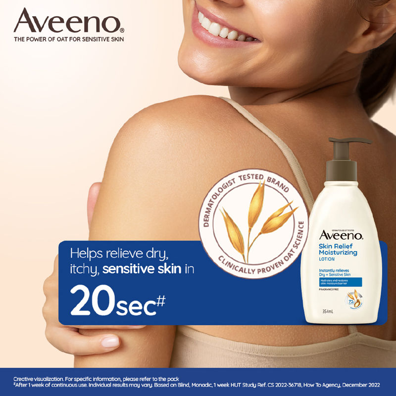 Skin Relief Moisturising Lotion - Oat + Shea Butter Body Moisturizer For Dry & Sensitive Skin