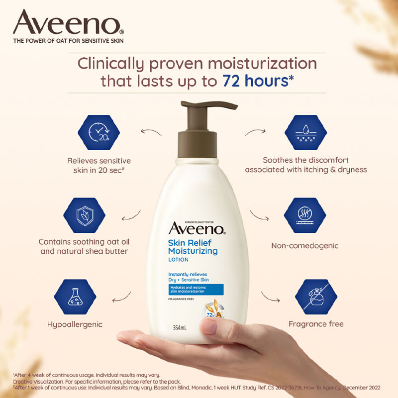 Skin Relief Moisturising Lotion - Oat + Shea Butter Body Moisturizer For Dry & Sensitive Skin