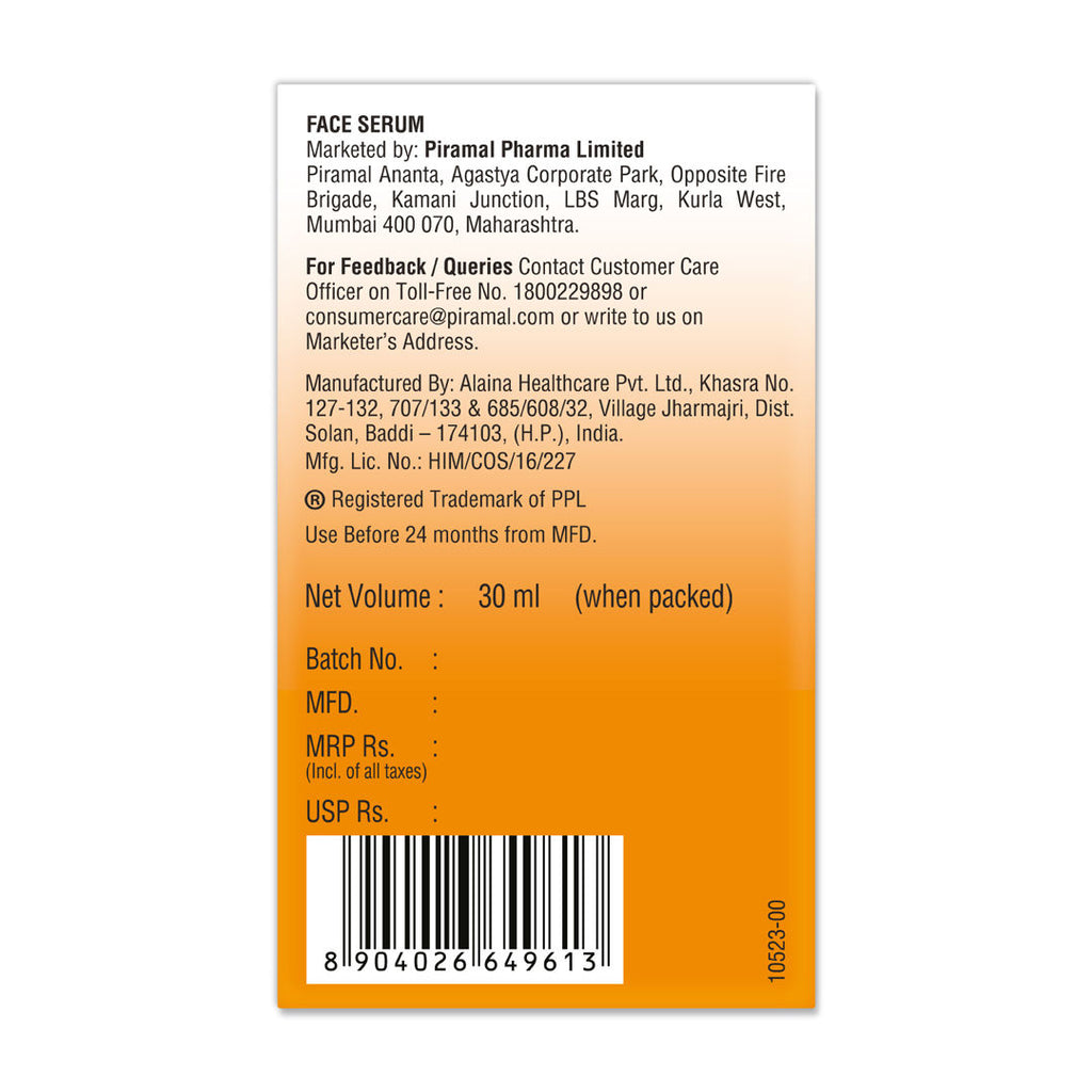 Vitamin C Face Serum with Niacinamide for Glowing Skin & Dark Spots Reduction