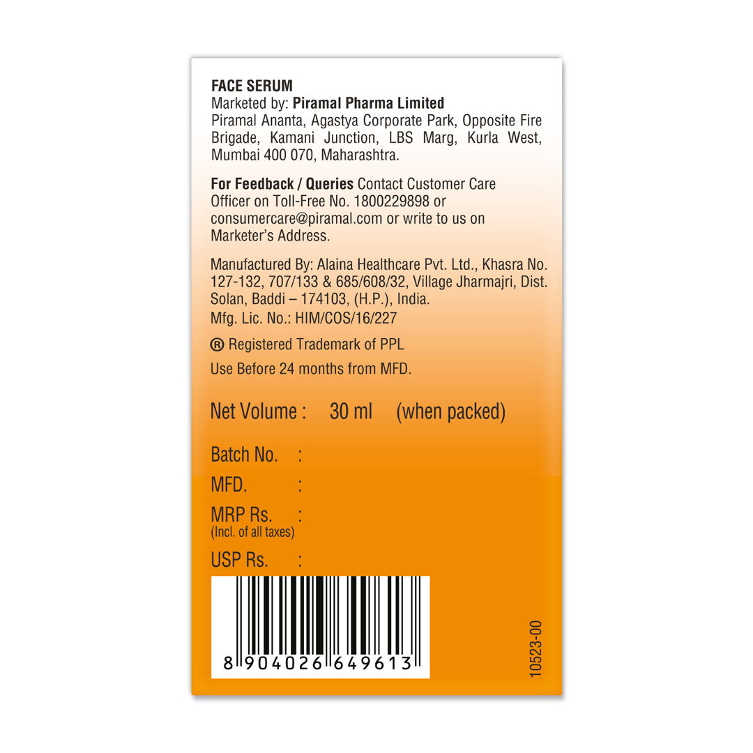 Vitamin C Face Serum with Niacinamide for Glowing Skin & Dark Spots Reduction