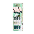 Emerald Green French Manicure Square Shape Artificial Acrylic Press On Nails