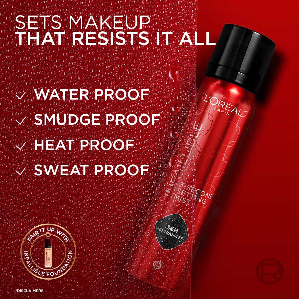 Infallible 3-Second Setting Spray, 36hr Long Lasting Makeup
