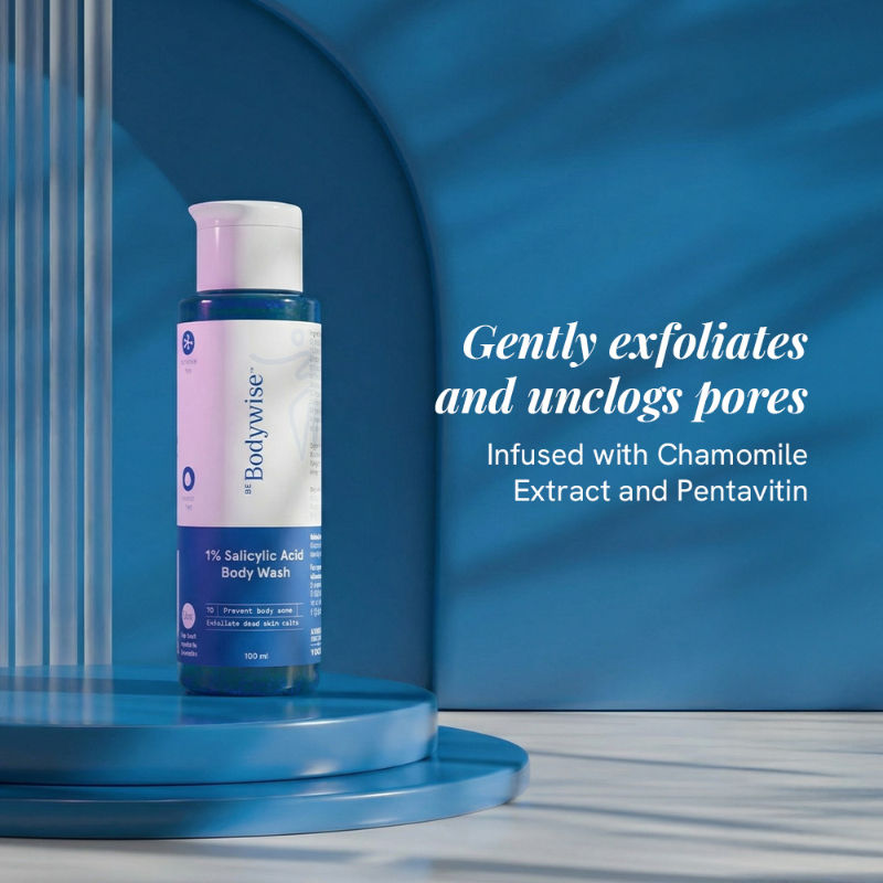 1% Salicylic Acid Body Wash, Treats Body Acne & Strawberry Skin - Exfoliating Shower Gel
