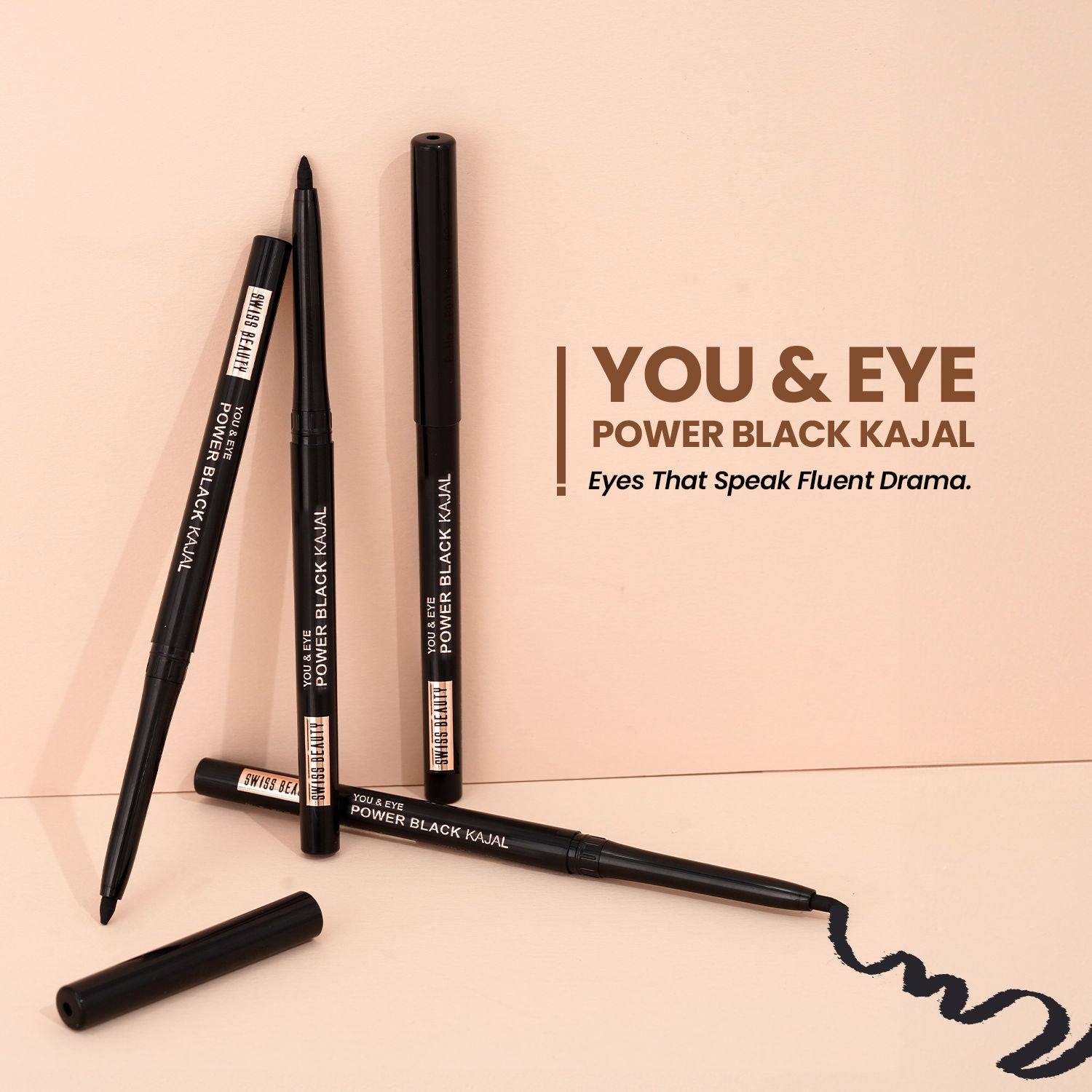 You & Eye Power ,24 Hours Stay ,Waterproof & Smudge-Proof Kajal With Vitamin E -Black