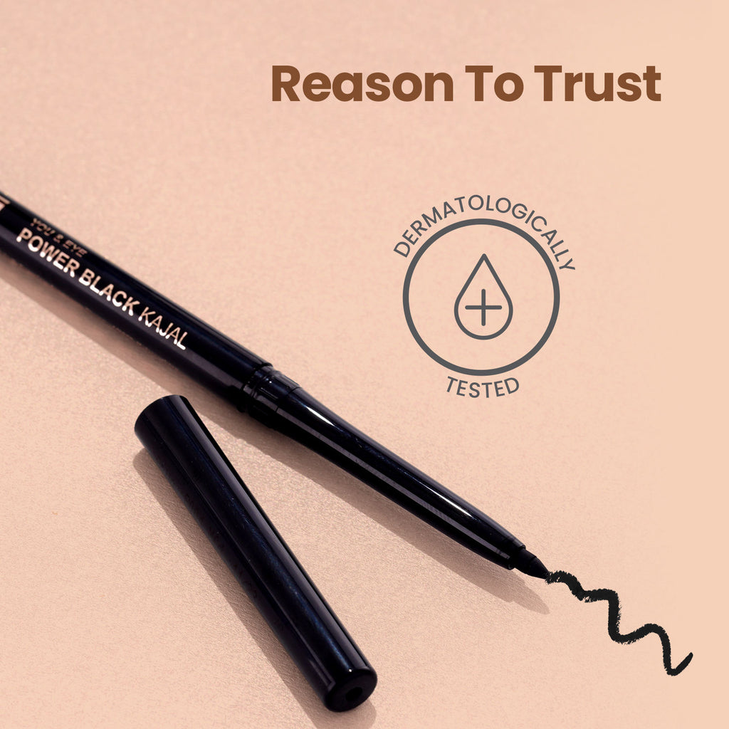 You & Eye Power ,24 Hours Stay ,Waterproof & Smudge-Proof Kajal With Vitamin E -Black
