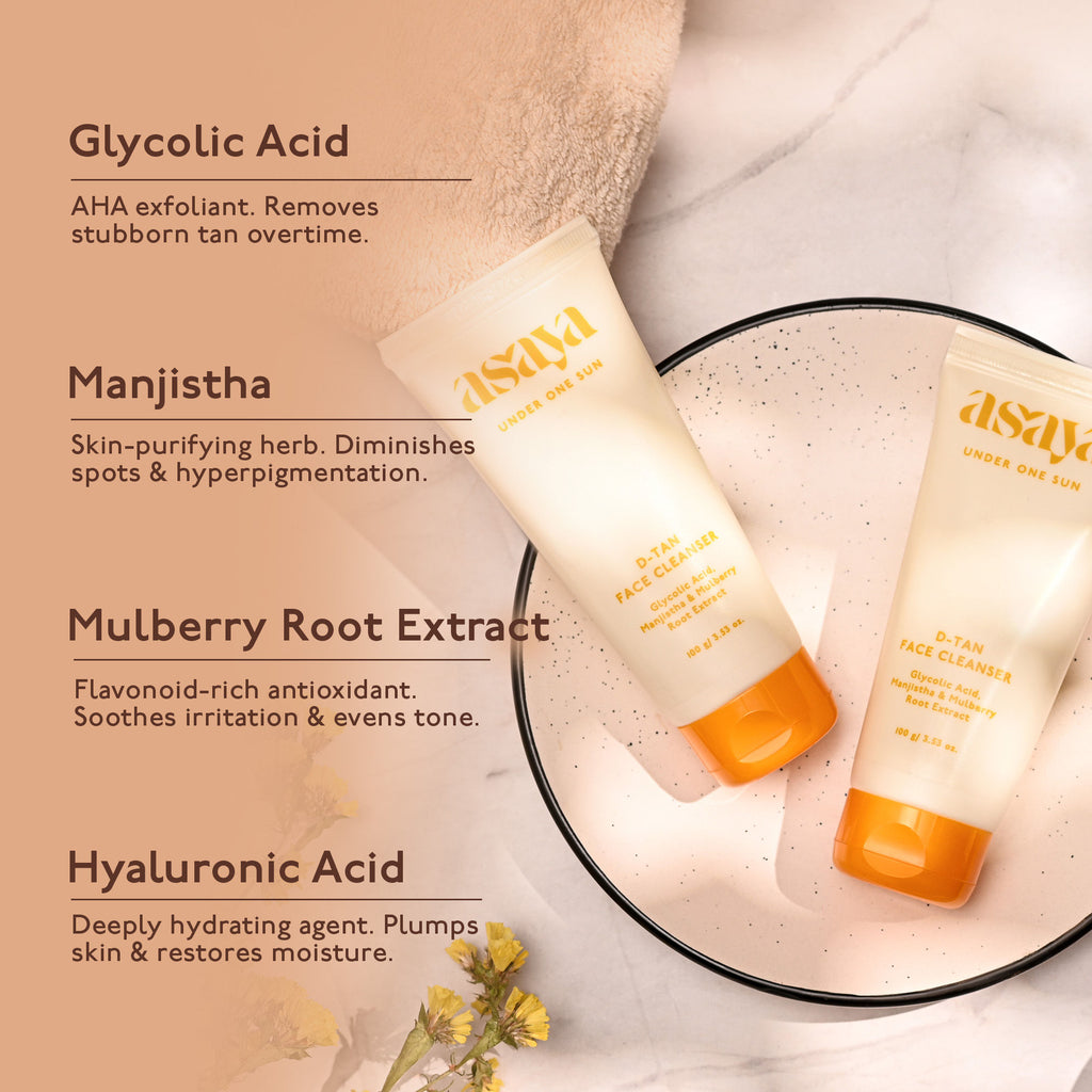 De Tan Skin Brightening Face Wash For Instant Tan Removal With Manjistha And Glycolic Acid
