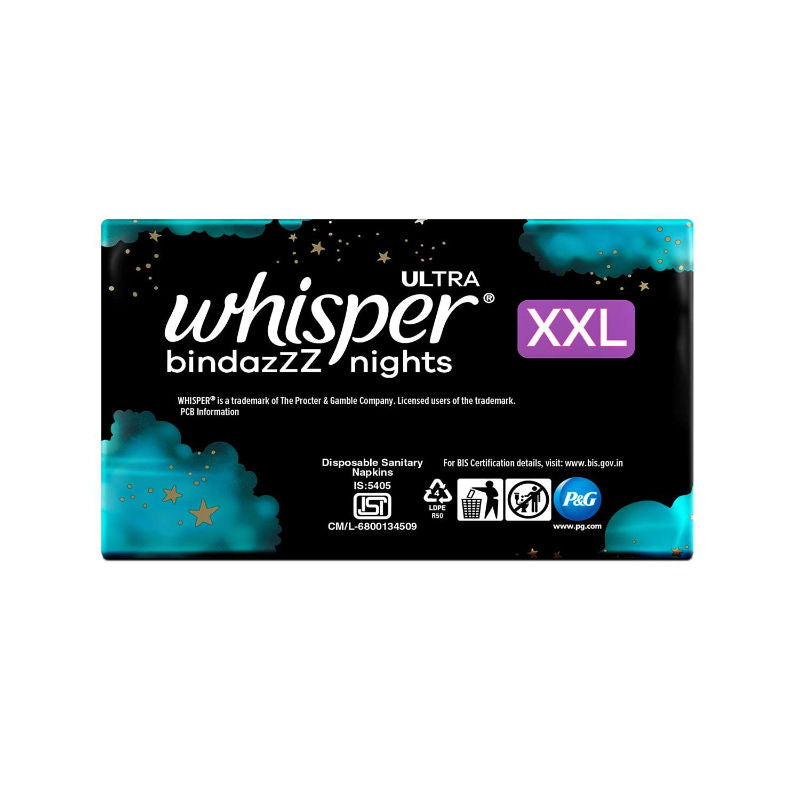 Bindazzz Nights 44 XXL Sanitary Pads, Upto 0% Leaks All Night Long