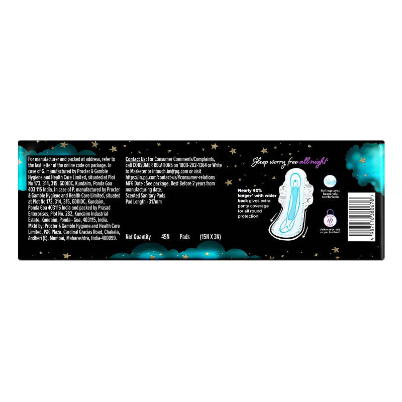 Bindazzz Nights 45 XXL Sanitary Pads, Upto 0% Leaks All Night Long