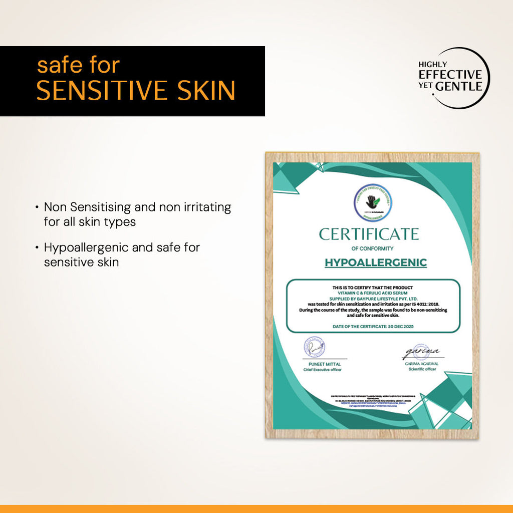 10% Vitamin C Face Serum with 0.5% Ferulic Acid, for Glowing Skin, Beginner-friendly