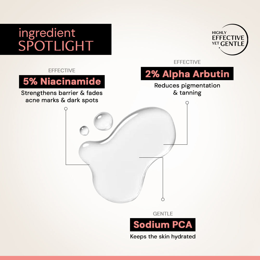 5% Niacinamide Face Serum with Alpha Arbutin, For Acne Marks, Beginner Friendly