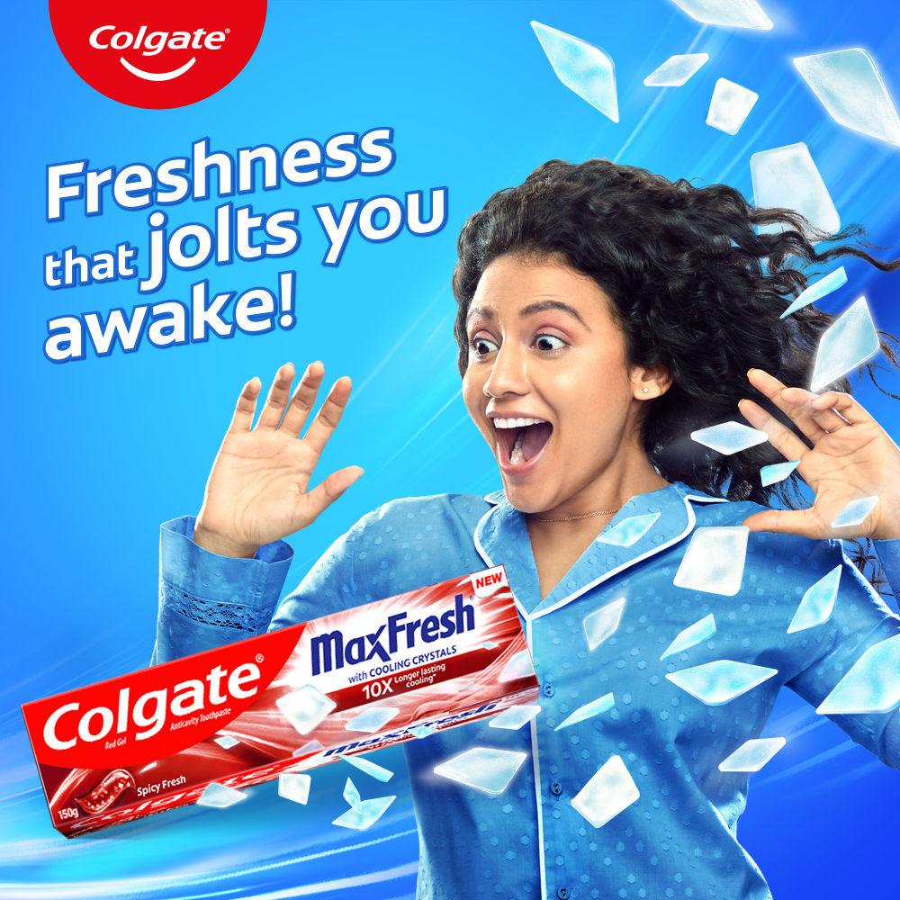 Maxfresh Toothpaste, Red Gel Paste With Menthol For Super Fresh Breath (Spicy Fresh)