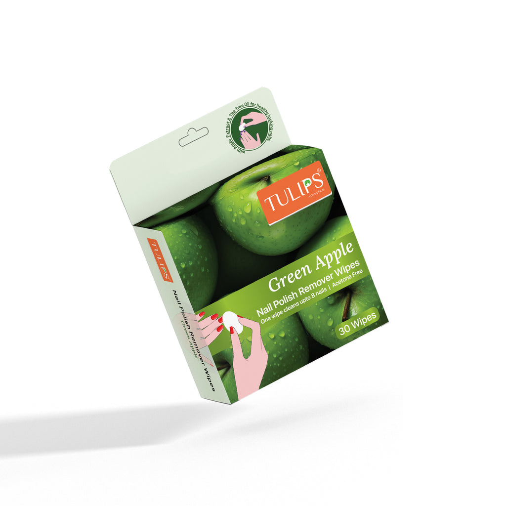 Nail Polish Remover Wipes With Green Apple Extracts & Tea Tree Oil
