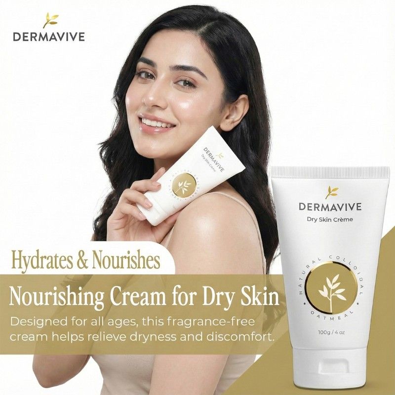 Dry Skin Face Cream With Natural Colloidal Oatmeal, Jojoba Oil & Vitamin E