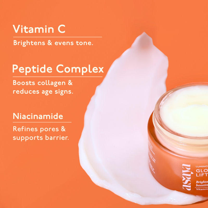 Vit C & Niacinamide Moisturizer for All Skin Types, Brightening Collagen Cream with Peptides
