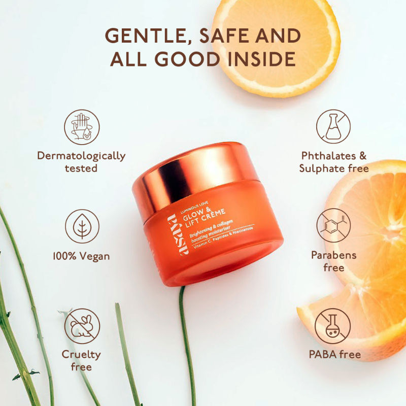 Vit C & Niacinamide Moisturizer for All Skin Types, Brightening Collagen Cream with Peptides