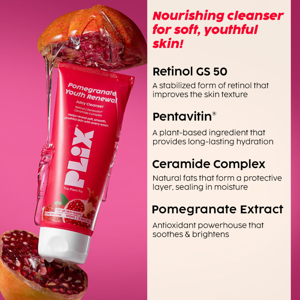 The Plant Fix Pomegranate Youth Renewal Cleanser & Retinol Cream
