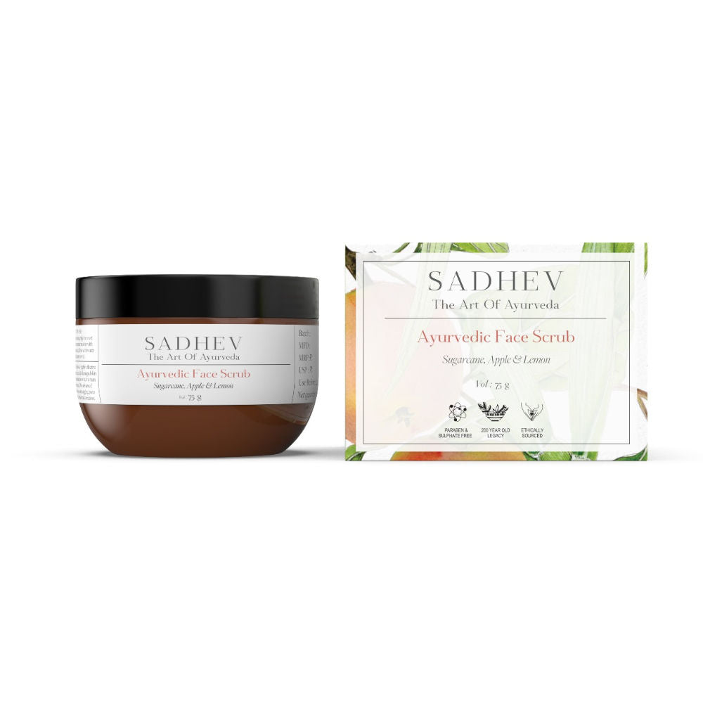 Ayurvedic Face Scrub With Sugarcane, Apple & Lemon