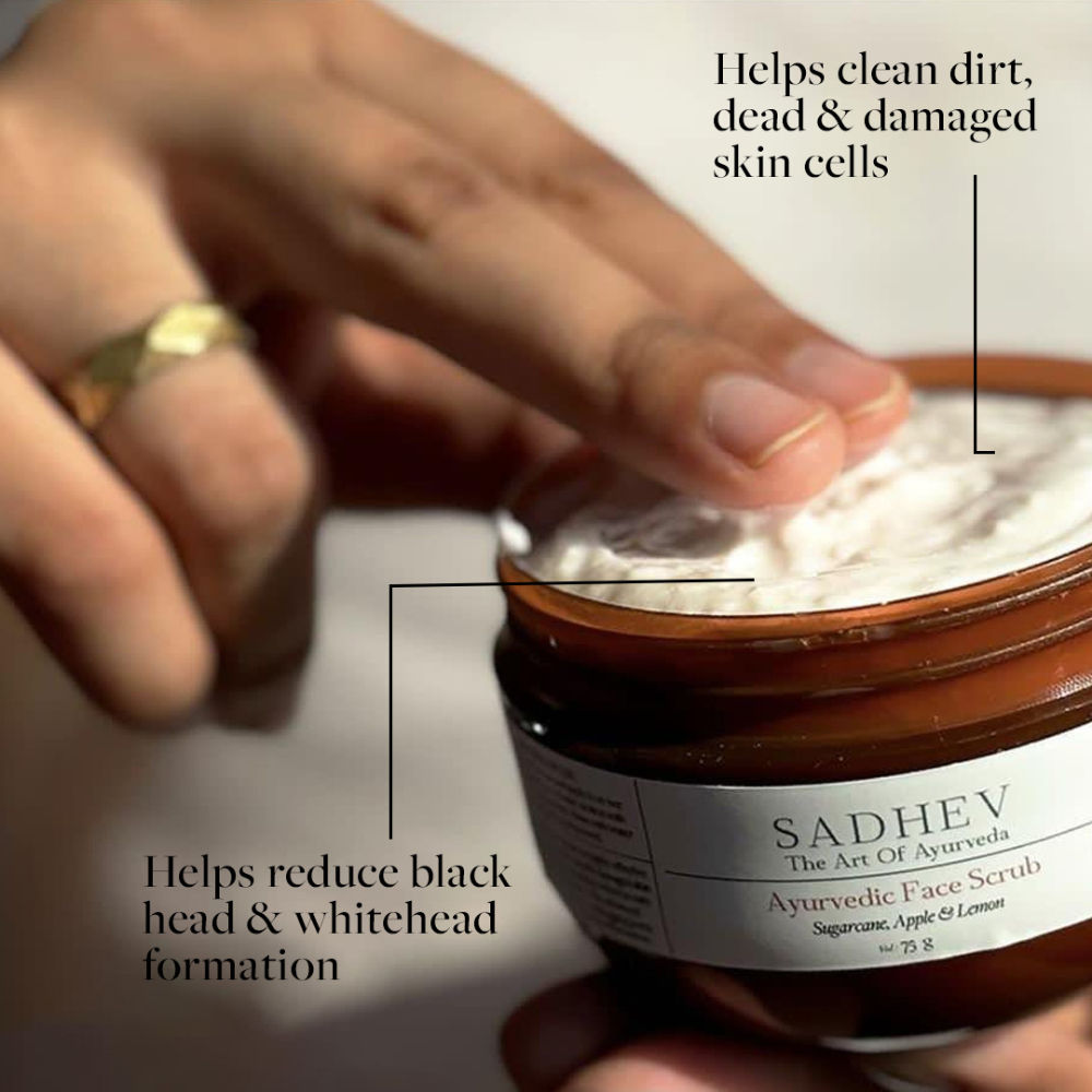 Ayurvedic Face Scrub With Sugarcane, Apple & Lemon