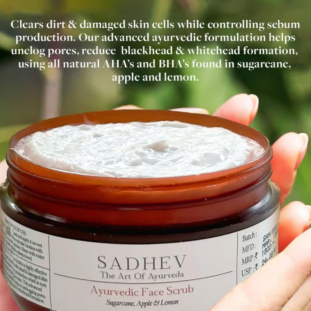 Ayurvedic Face Scrub With Sugarcane, Apple & Lemon