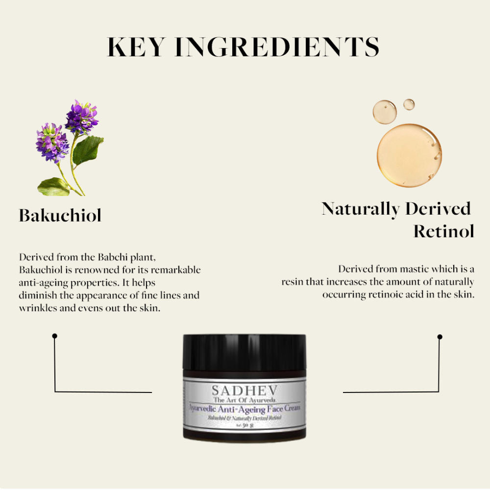 Ayurvedic Anti-Ageing Face Cream with Bakuchiol & Naturally Derived Retinol