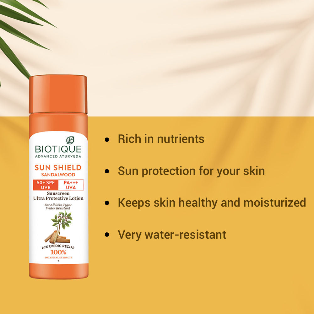 Bio Sun Shield Sandalwood Ultra Protective Face Lotion SPF 50+ Sunscreen