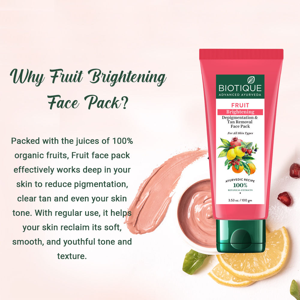 BIO Fruit Whitening & Depigmentation Tan Removal Face Pack