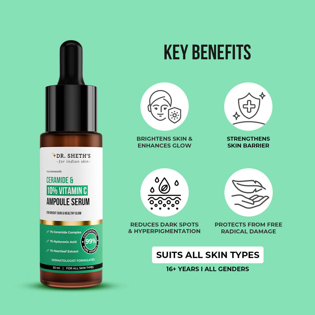 Non-Irritating Ceramide & 10% Vitamin C Ampoule Serum For All Skin Types